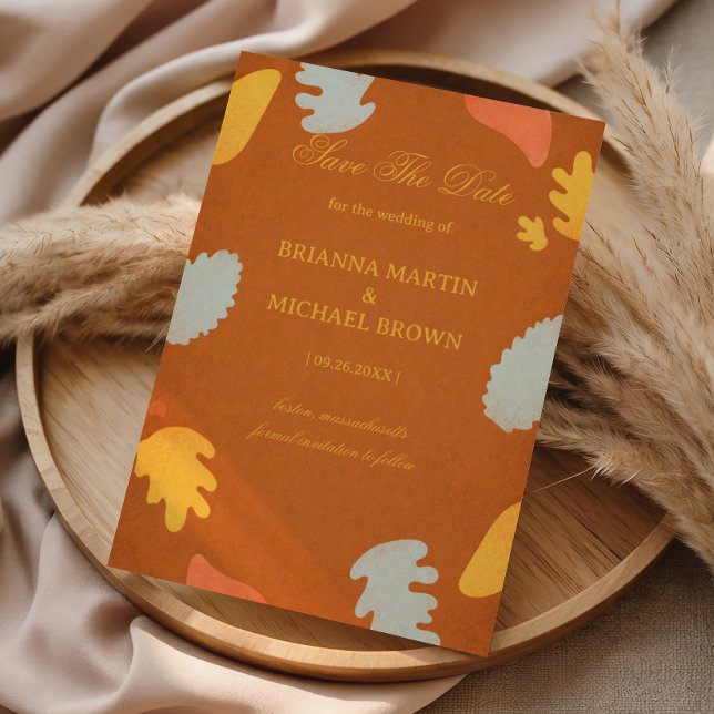 Modern Abstract Autumn Warm Elegant Save The Date (Creator Uploaded)