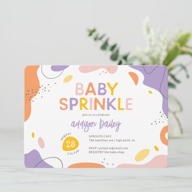 Modern Abstract Baby Shower Invitation (Standing Front)