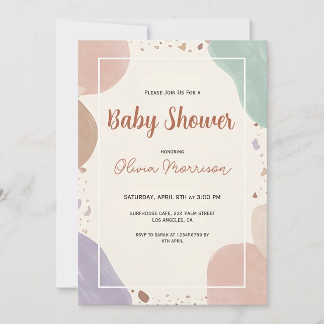 Modern Abstract Baby Shower Invitation (Front)