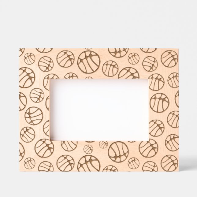 Modern Abstract Basketball Ball Pattern  Engraved Frames (Front)