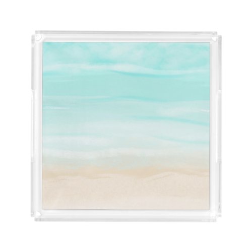 Modern Abstract Beach Acrylic Tray