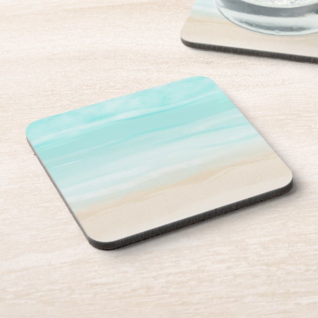 Modern Abstract Beach Beverage Coaster (Left Side)