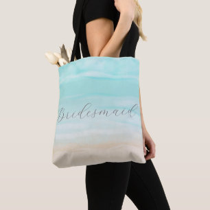 Modern Abstract Beach Bridesmaid Tote Bag