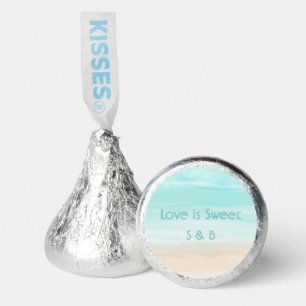 Modern Abstract Beach Chocolate Wedding Hershey®'s Kisses®