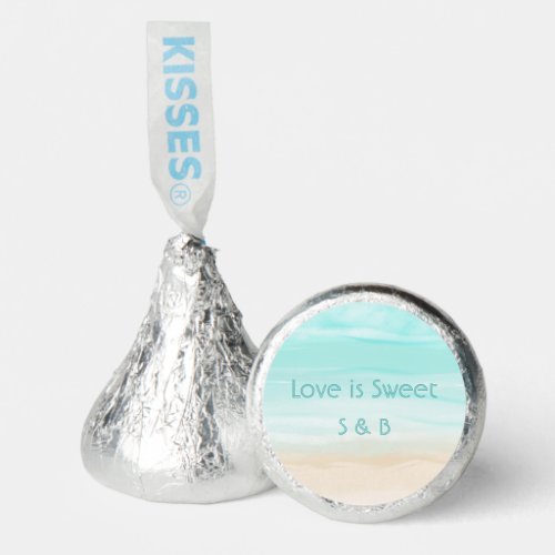 Modern Abstract Beach Chocolate Wedding Hersheys Kisses