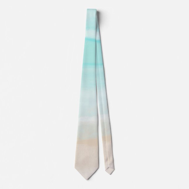 Modern Abstract Beach Neck Tie (Front)