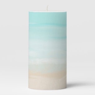 Modern Abstract Beach Pillar Candle