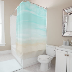 Modern Abstract Beach Shower Curtain