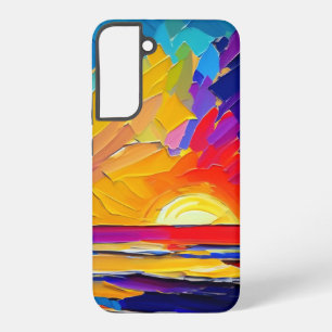 Modern Abstract Beach Sunset Artwork Samsung Galaxy S22+ Case