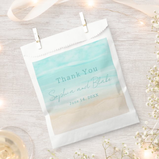 Modern Abstract Beach Wedding Favor Bags (Clipped)