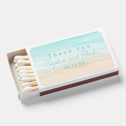 Modern Abstract Beach Wedding Favor Matchboxes