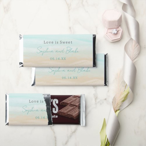 Modern Abstract Beach Wedding Favors Hershey Bar Favors