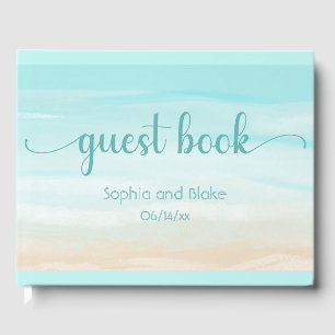 Modern Abstract Beach Wedding Guest Book