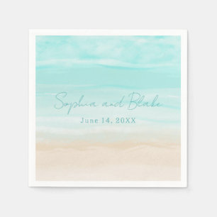 Modern Abstract Beach Wedding Napkins