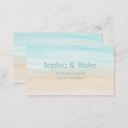 Modern Abstract Beach Wedding Registry Enclosure Card