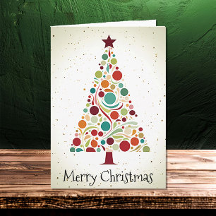 Modern Abstract Beautiful Christmas Tree Family Card