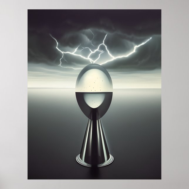 Modern Abstract Beautiful Surreal the far storm Poster (Front)