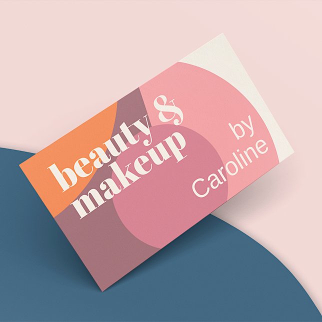 Modern Abstract Beauty Makeup Artist With QR Code Business Card (Creator Uploaded)