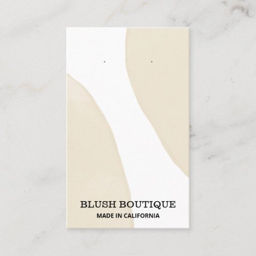 Modern Abstract Beige And White Earring Cards
