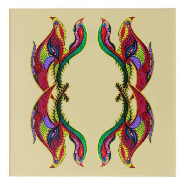 Modern abstract birds portal acrylic print (Front)
