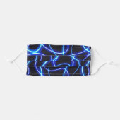 Modern Abstract Black And Blue Neon Adult Cloth Face Mask (Front, Folded)