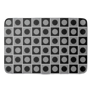 Modern Abstract Black and Gray Bath Mat