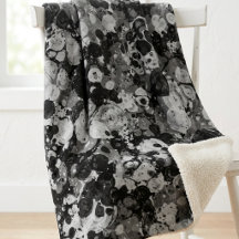 Modern Abstract Black and Gray Marble Ink