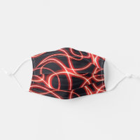 Modern Abstract Black And Red Neon Cloth Face Mask