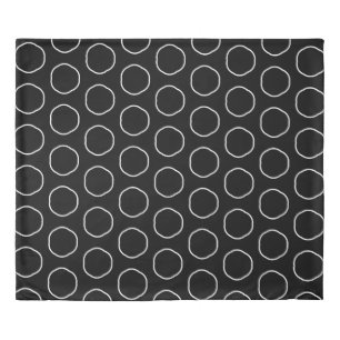 Modern Abstract Black and White Circle Duvet Cover