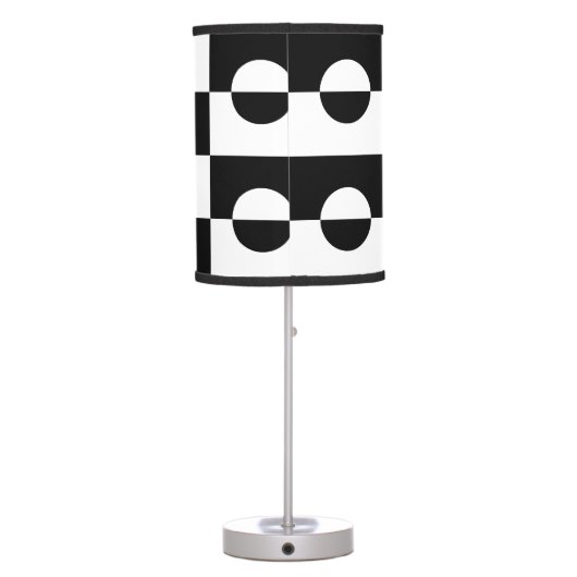 Modern Abstract Black and White Design | Table Lamp (Back)