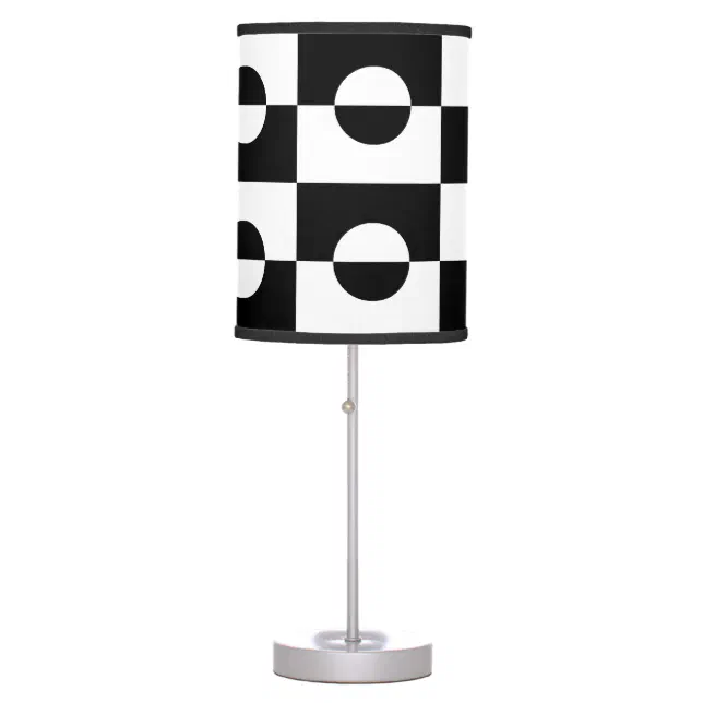 Modern Abstract Black and White Design | Table Lamp | Zazzle