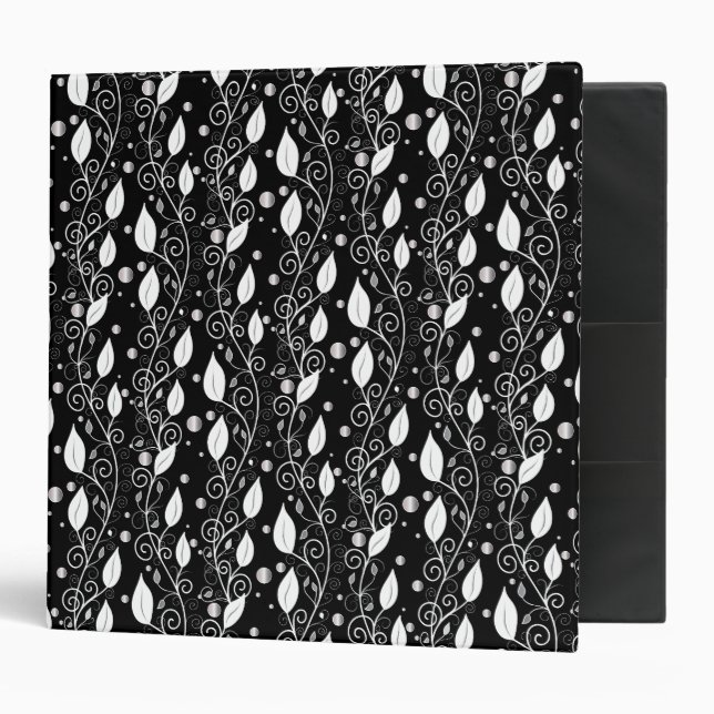 Modern abstract black and white ink illustration binder (Front/Inside)