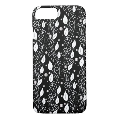 Modern abstract black and white ink illustration iPhone 87 case