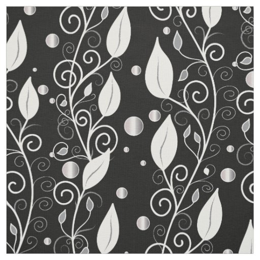 Modern abstract black and white ink illustration fabric