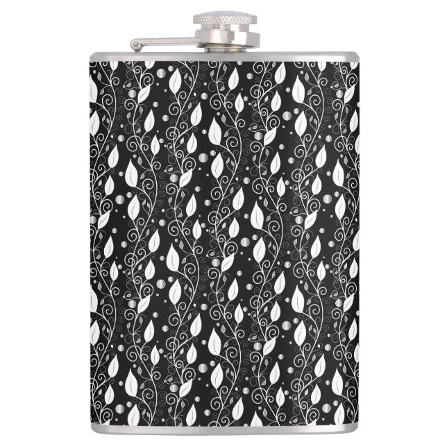 Modern abstract black and white ink illustration flask (Front)