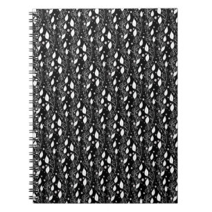 Modern abstract black and white ink illustration notebook