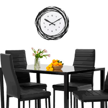 Modern Abstract Black And White Large Clock by idesigncafe at Zazzle