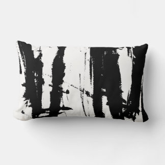 Modern Abstract Black and White Minimalist Pillow