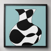 Modern Abstract Black and White Vase Illustration