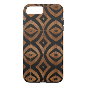 Modern abstract black diamonds wood grain look iPhone 8 plus/7 plus case