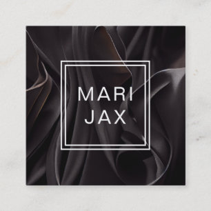 Modern Abstract Black fabric flowing Square Business Card