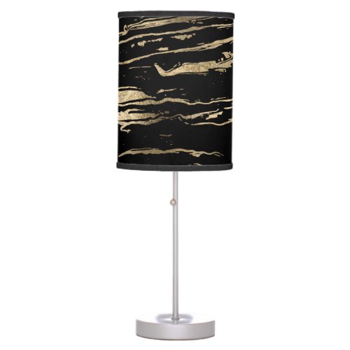 Modern Abstract Black Gold Marble  Table Lamp