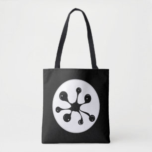 Modern abstract black goo stain tote bag