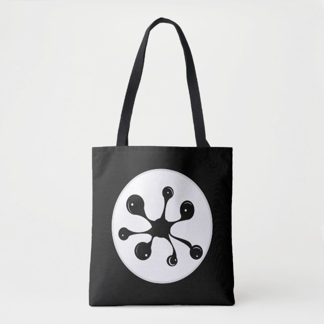 Modern abstract black goo stain tote bag (Front)