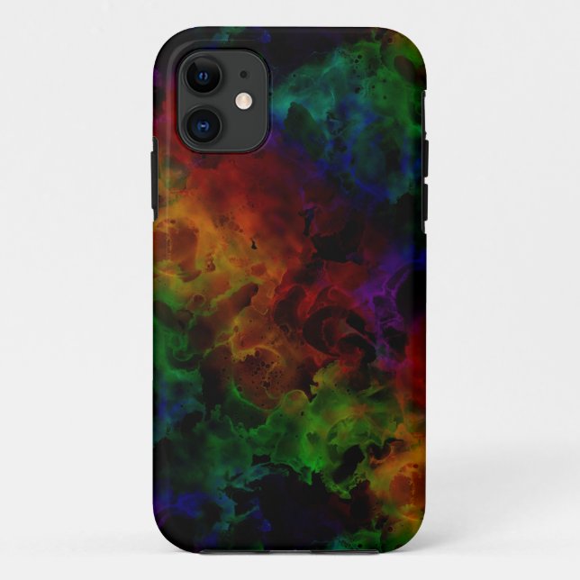 Modern Abstract Black Rainbow Case-Mate iPhone Case (Back)