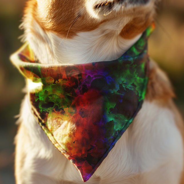 Modern Abstract Black Rainbow Dog Bandana (Creator Uploaded)