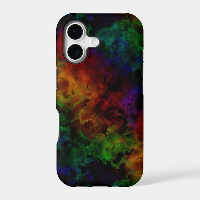 Modern Abstract Black Rainbow Iphone Case (Back)