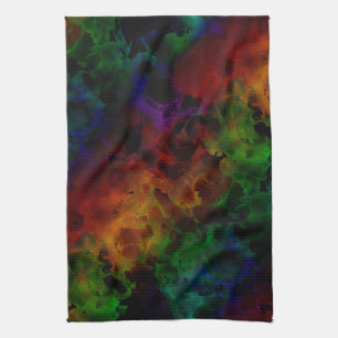 Modern Abstract Black Rainbow Kitchen Towel