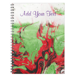 Modern Abstract Black Red Green White Template Notebook