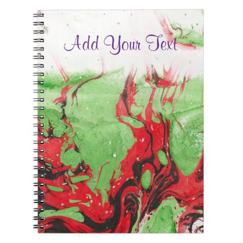 Modern Abstract Black Red Green White Template Notebook
